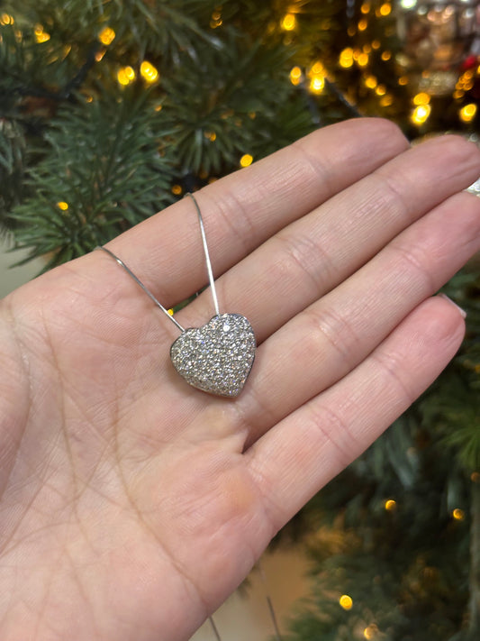 Women's Platinum Heart Diamond Pendant & Necklace - 1.5cts - Hyman’s Jewellers