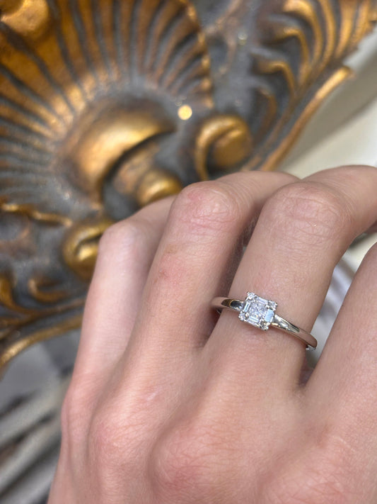 Women’s Platinum Natural Baguette & Brilliant Diamond Ring - 0.35ct - Hyman’s Jewellers