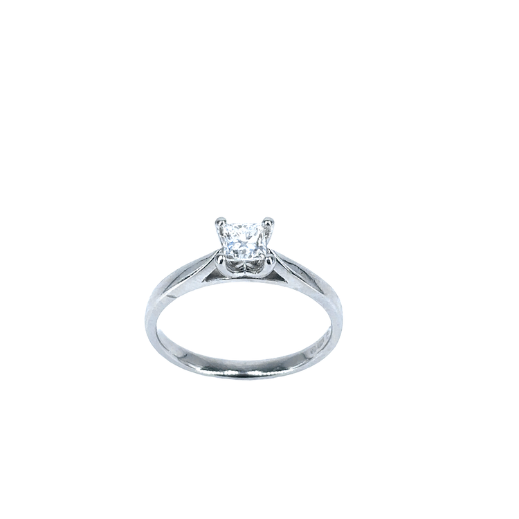 Women’s Platinum Solitaire Ring with Princess Cut Diamond - 0.35ct - Hyman’s Jewellers