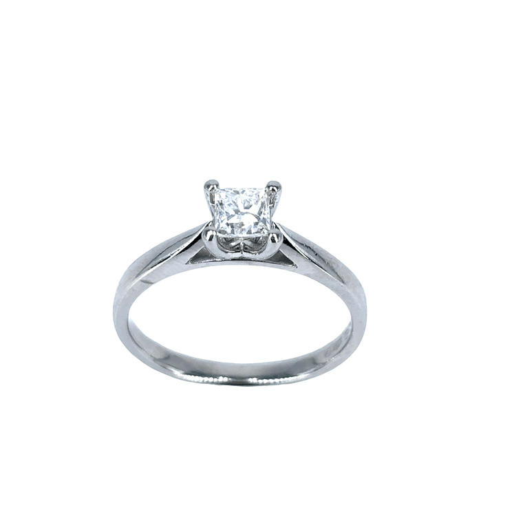 Women’s Platinum Solitaire Ring with Princess Cut Diamond - 0.35ct - Hyman’s Jewellers