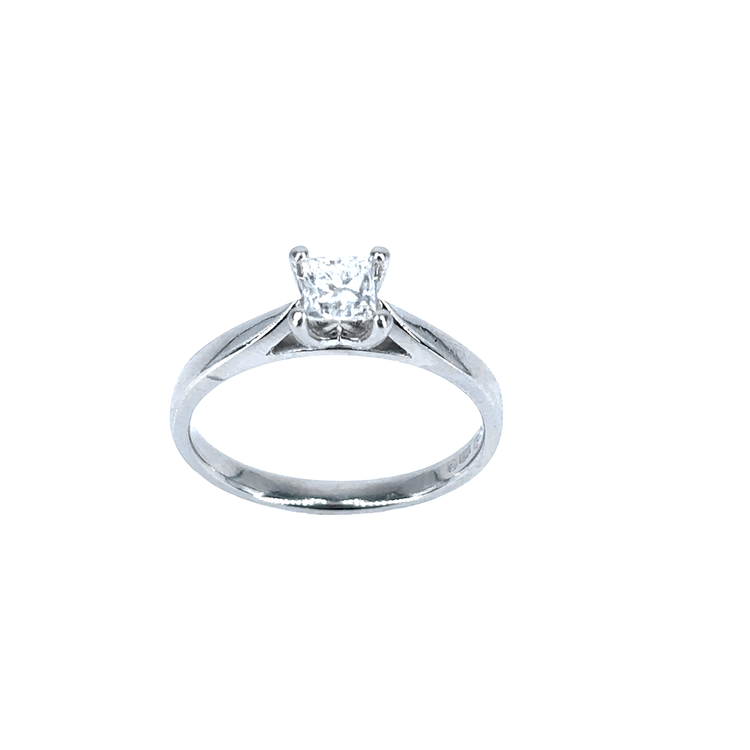 Women’s Platinum Solitaire Ring with Princess Cut Diamond - 0.35ct - Hyman’s Jewellers