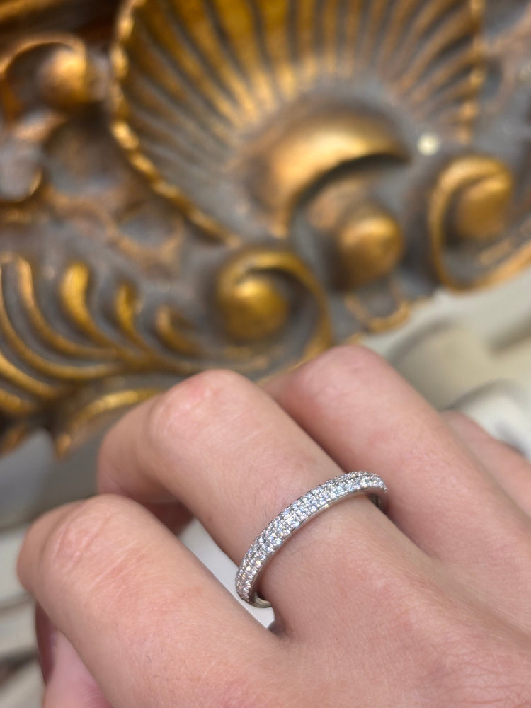 Women’s Platinum 'Vera Wang Love' Diamond Half Eternity Ring - 5.7g 0.37ct - Hyman’s Jewellers