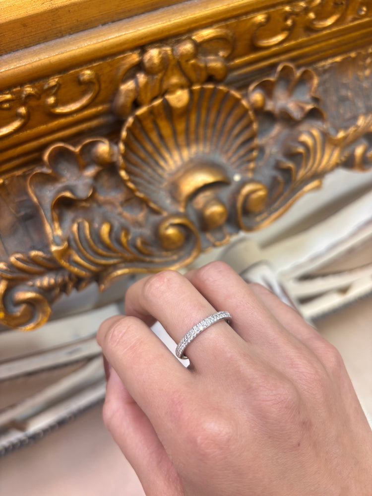 Women’s Platinum 'Vera Wang Love' Diamond Half Eternity Ring - 5.7g 0.37ct - Hyman’s Jewellers