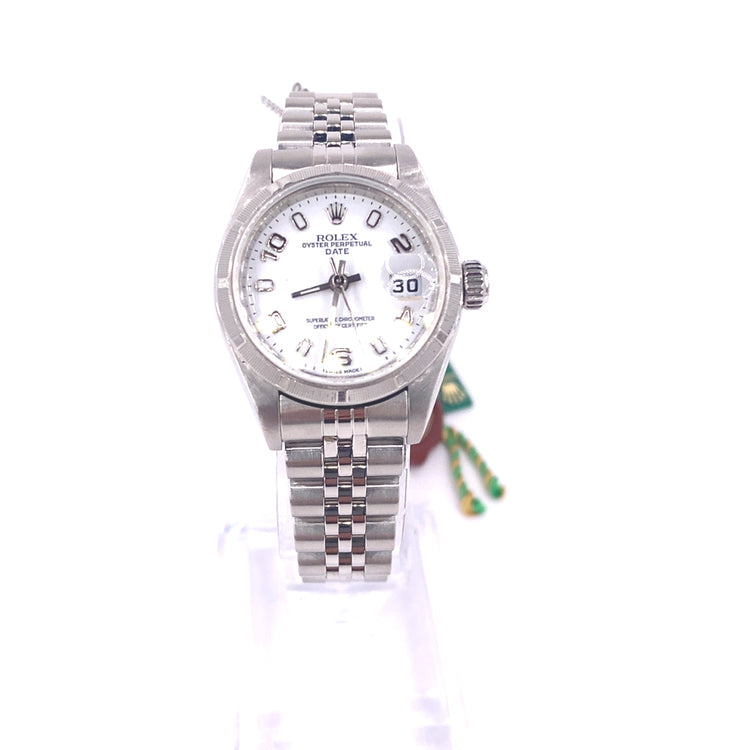 Women’s Stainless Steel Rolex Oyster Perpetual Date Watch - 26mm - Hyman’s Jewellers