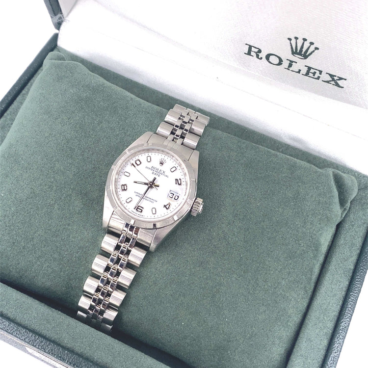 Women’s Stainless Steel Rolex Oyster Perpetual Date Watch - 26mm - Hyman’s Jewellers