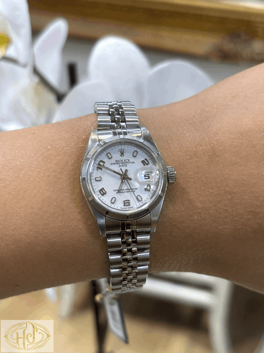 Women’s Stainless Steel Rolex Oyster Perpetual Date Watch - 26mm - Hyman’s Jewellers