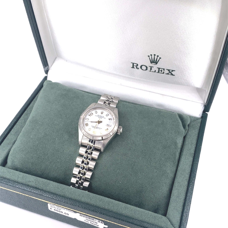 Women’s Stainless Steel Rolex Oyster Perpetual Date Watch - 26mm - Hyman’s Jewellers