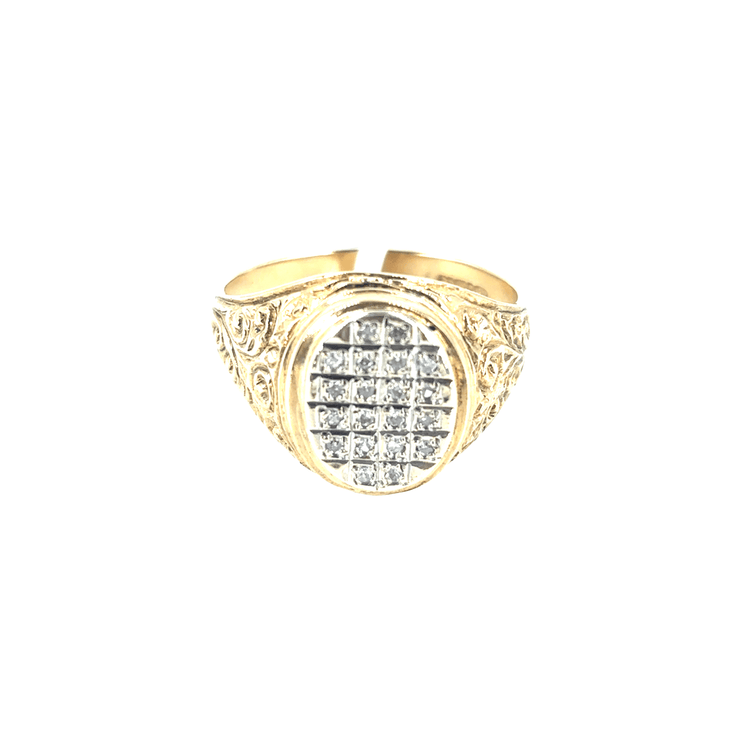 Yellow Gold Diamond Pavé Set Signet Ring - Hyman’s Jewellers