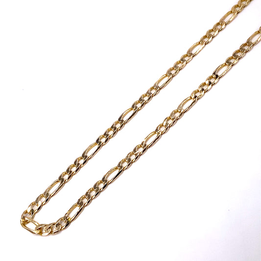 9ct Yellow Gold Solid Figaro Chain- 7.2g