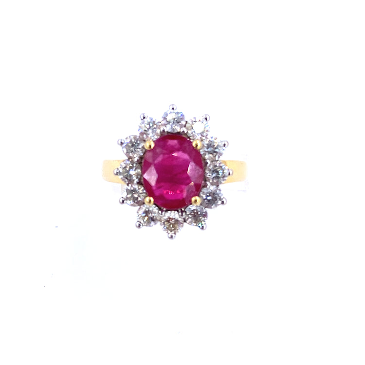 Women’s 11.1g Diamond Ruby Cocktail Ring - 1.20ct