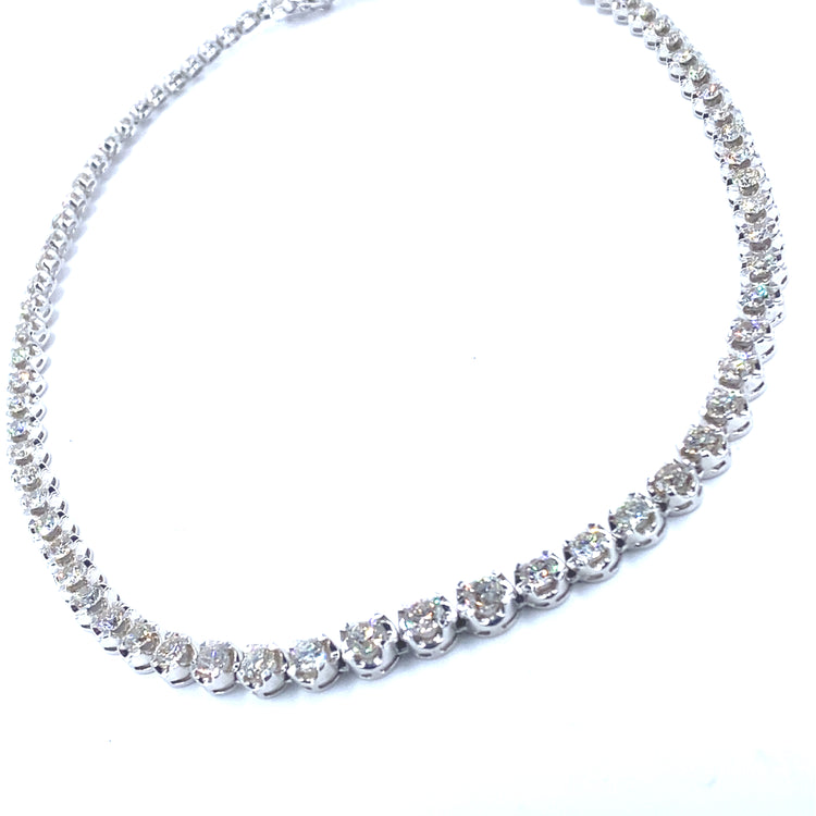 Women’s 18ct White Gold Graduated Diamond Tennis Necklace - 15.5cts