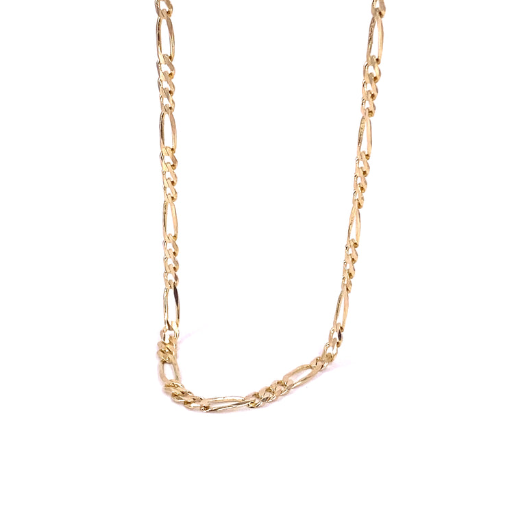 Unisex 9ct Yellow Gold Figaro Chain - 24” 11.2g