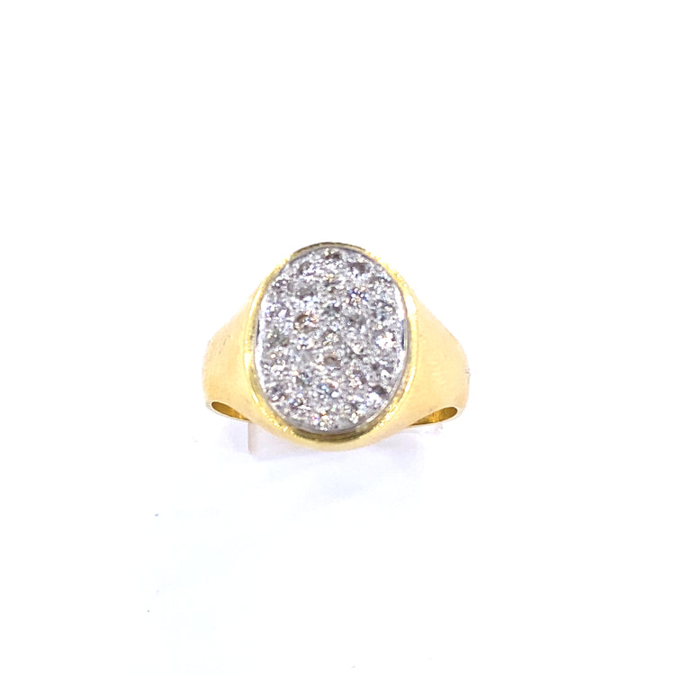 Men’s 18ct Yellow Gold Diamond Signet Ring - 1.45ct 11.3g