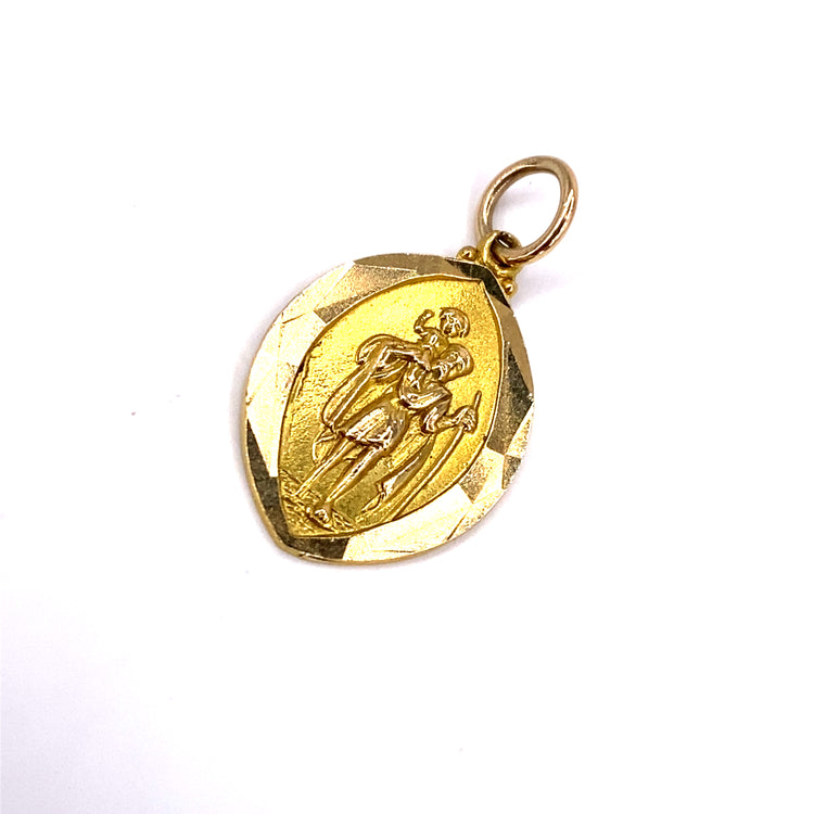 Unisex 9ct Yellow Gold St Christopher Pendant - 1.2g