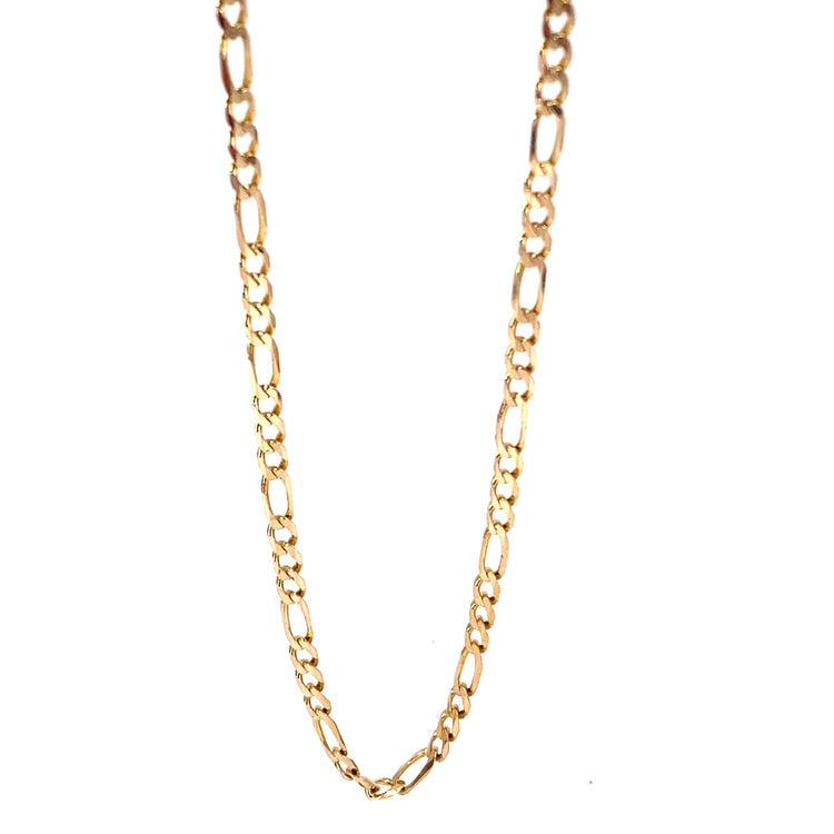 9ct Yellow Gold Solid Figaro Chain- 7.2g