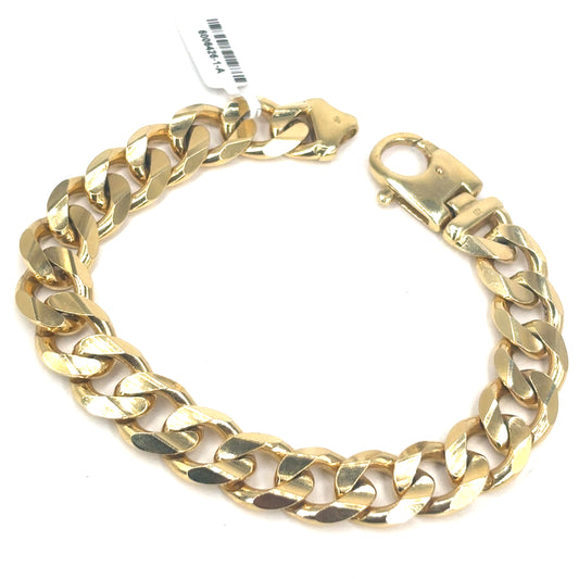 Men’s 9ct Yellow Gold Curb Bracelet - 48g 9”