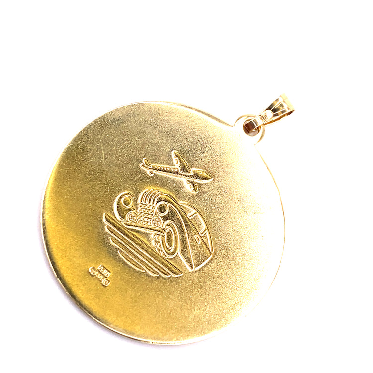 Unisex 9ct Yellow Gold  St Christopher Pendant - 3.7g