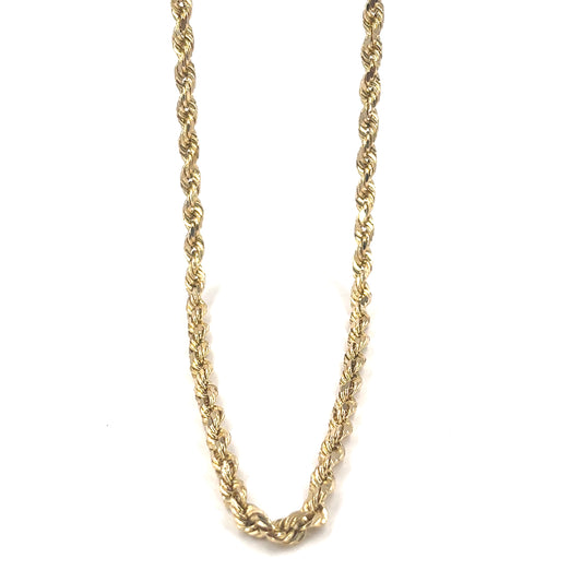 Men’s 9ct Yellow Gold Rope Chain - 25.7g 30’