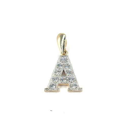 Women’s 9ct Yellow Gold CZ ‘A’ Pendant - 3G