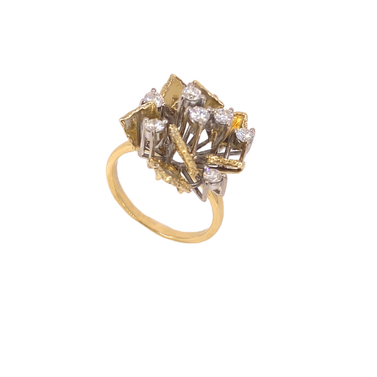 Women’s 18ct Yellow Gold Diamond Vintage Cluster Ring - 0.50ct