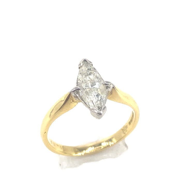 Women’s 18ct Yellow Gold Marquise Diamond Ring-1.08ct