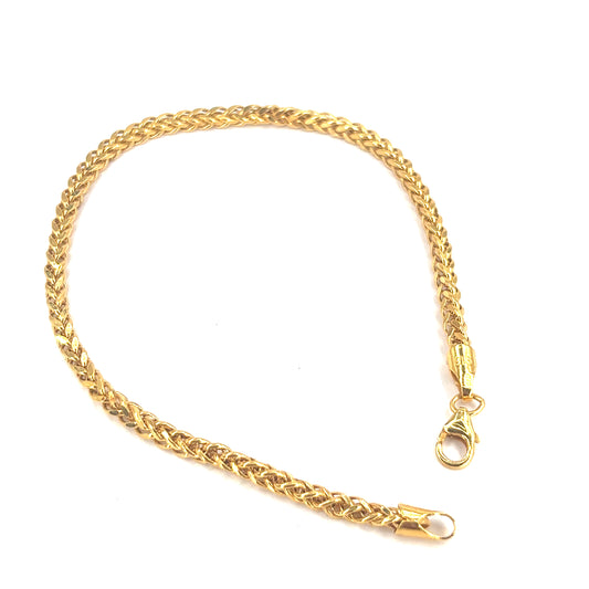 Women’s 22ct Franco Link Bracelet -8” 3.8g