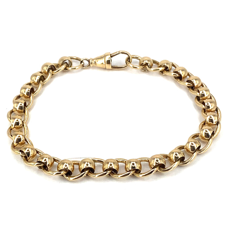 Unisex 9ct Yellow Gold RollerBall Bracelet