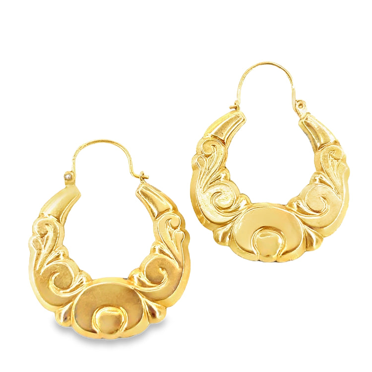 Women’s 9ct Yellow Gold Creole Hoop Earrings - 2.9g