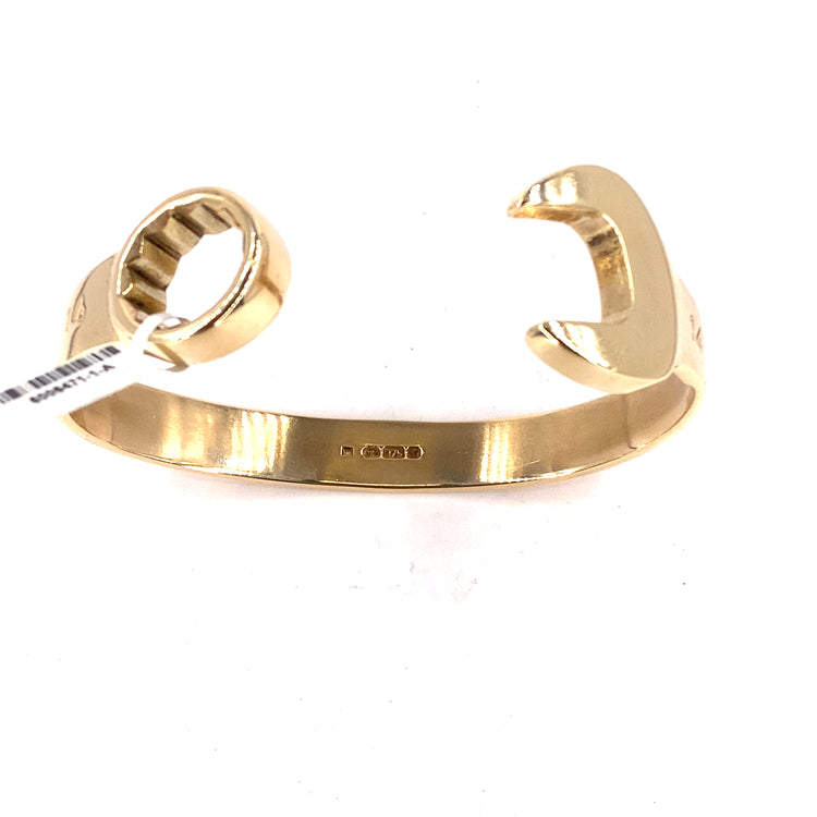 Men’s 9ct Yellow Gold Spanner Bangle - 67g