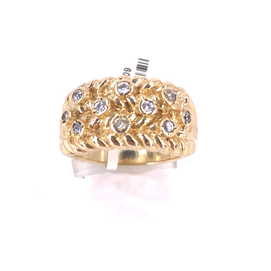 Mens 9ct Yellow Gold Keeper Ring - 12g