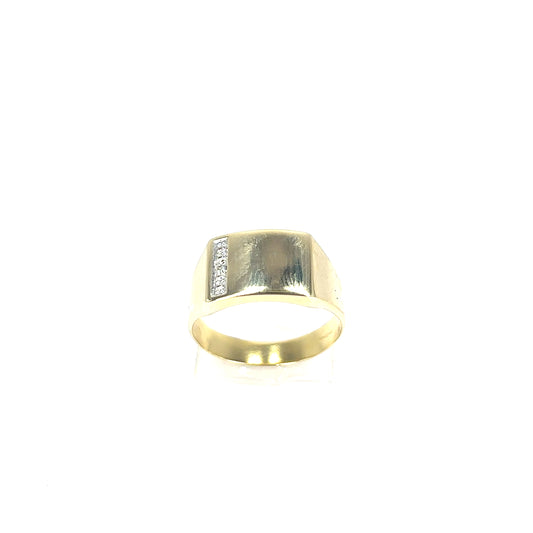 Men’s 9ct Yellow Gold Hollow Square Signet Ring - 2.9g