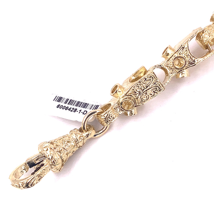 Men’s 9ct Yellow Gold Lego Link Bracelet - 22.4g