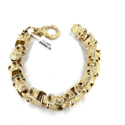 Men’s XL 9ct Yellow Gold Lego Link Bracelet 59.4g 9”