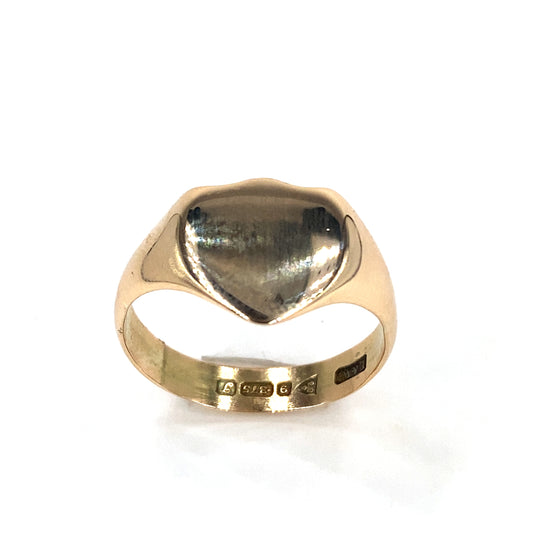 Men’s 9ct Rose Gold Shield Ring - 4.1g