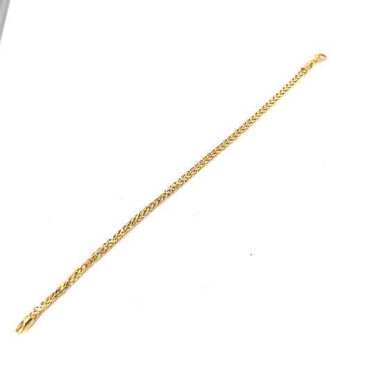 Women’s 22ct Franco Link Bracelet -8” 3.8g