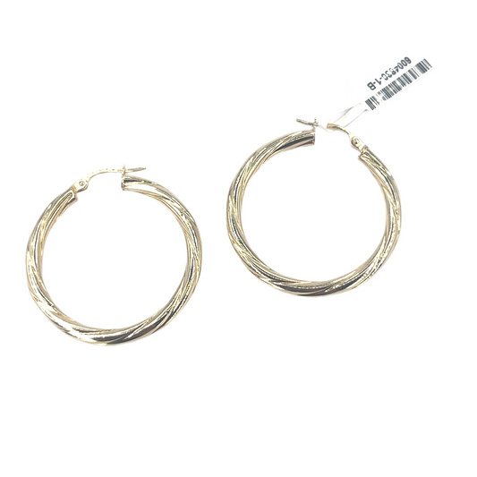 Women’s 9ct Yellow Gold Small Twist Hoop Earrings - 1.3G