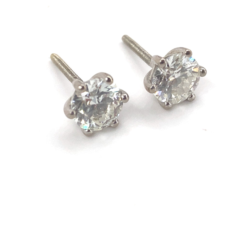 Women’s 18ct White Gold Diamond Studs -2.00ct SI 2 G