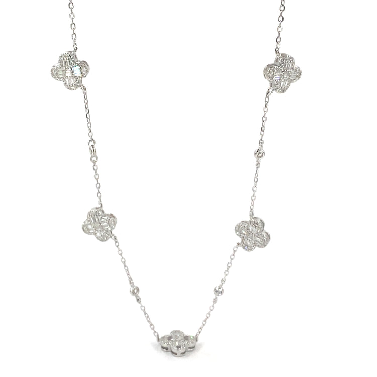 Women’s 925 Silver ‘Bloom’ Necklace - CZ Set