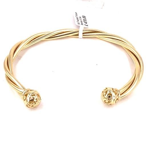 Women’s 9ct Yellow Gold Twisted Torque Bangle - 10g