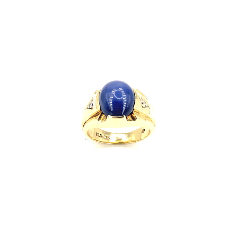 Men’s 10ct Yellow Gold Star Sapphire Ring