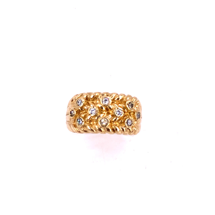 Men’s 9ct Yellow Gold Cz Keeper Ring - 12g