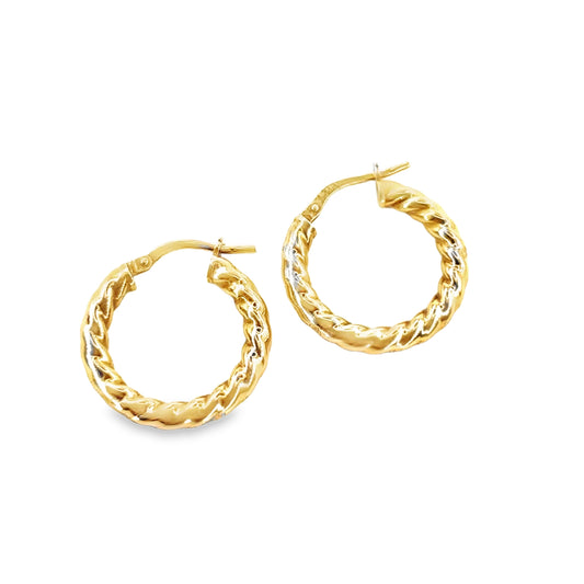Women’s 9ct Yellow Gold Twist Hoop -2.1g