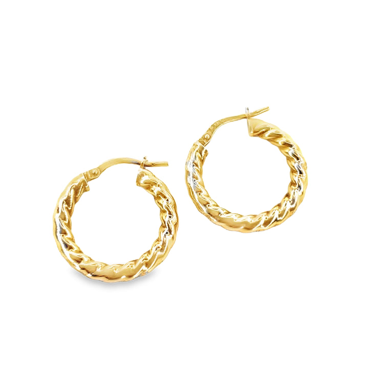 Women’s 9ct Yellow Gold Twist Hoop -2.1g