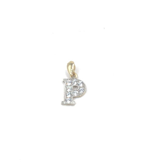 Women’s 9ct Yellow Gold Cz Set Initial Pendant - 1.2g