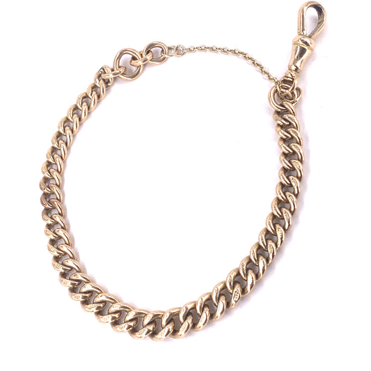 Women’s 9ct Yellow Gold Albert Bracelet - 21.8g