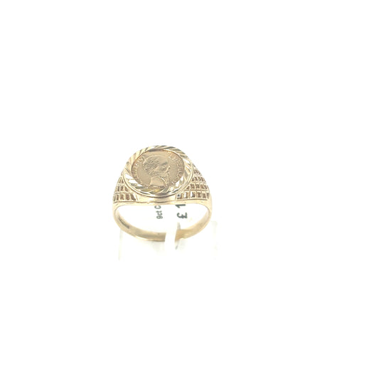 Children’s 9ct Yellow Gold Coin Ring  - 2.3g