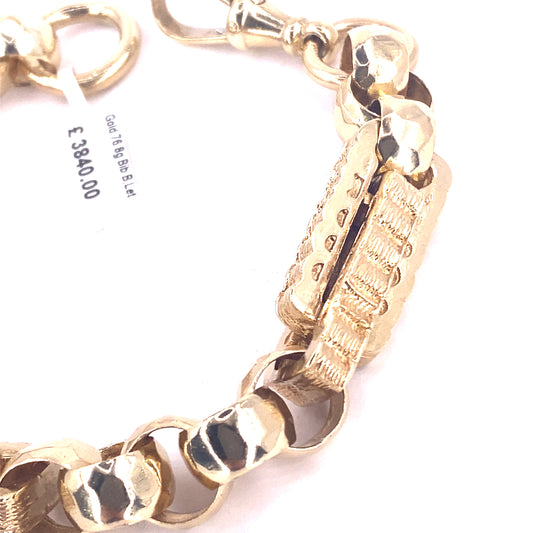 Men’s 9ct Yellow Gold XL Bib Bracelet -84g