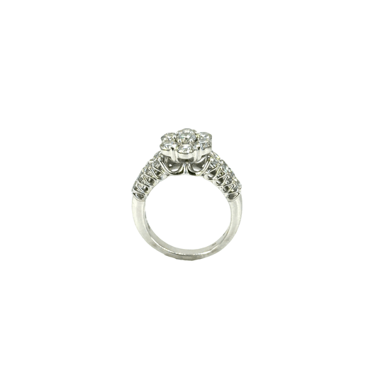 14CT Diamond Floral Cluster Ring in White Gold - Hyman’s Jewellers