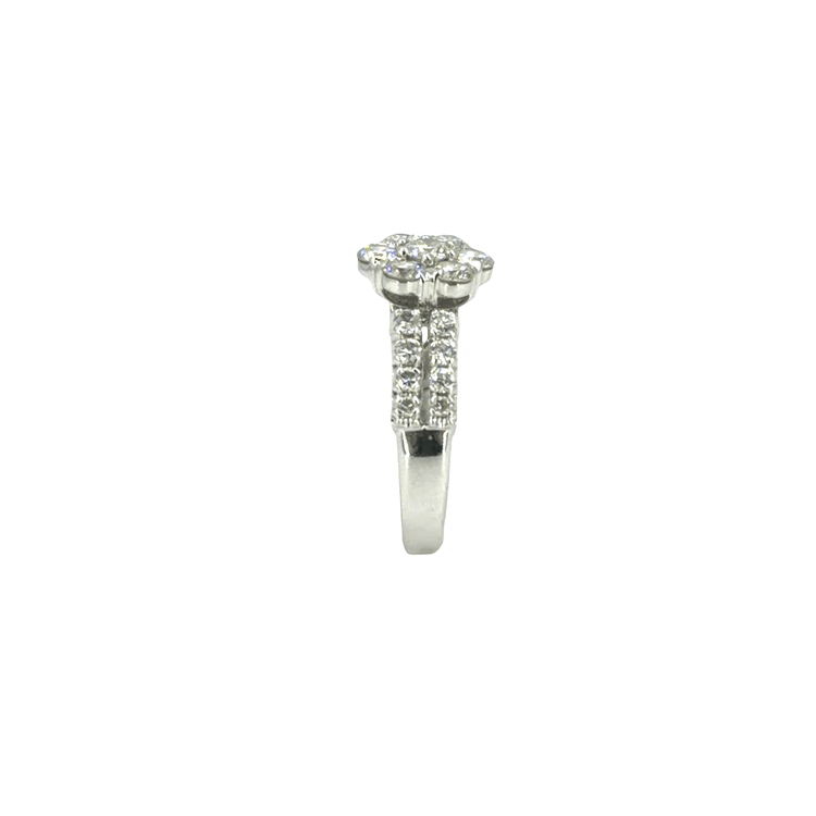 14CT Diamond Floral Cluster Ring in White Gold - Hyman’s Jewellers
