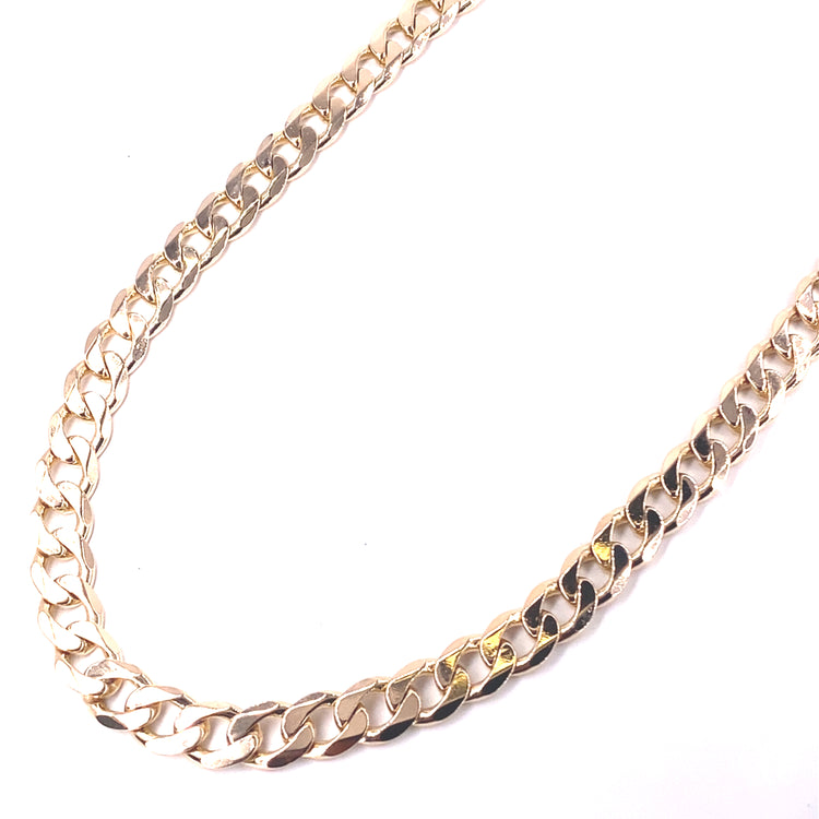 Mens 9ct Yellow Gold Curb Chain - 62g 22”